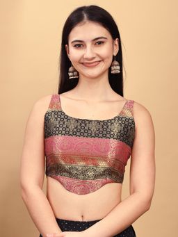 Tikhi Imli - Women Multi-Color Woven Jacquard Corset Style Stitched Blouse