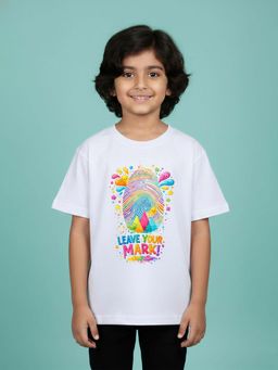 KiddoPanti - White Printed T-Shirt