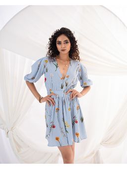 FREO - Blue Bloomfield Stripe Dress