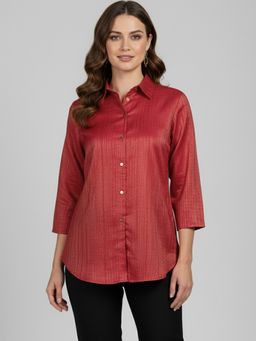 Qurvii - Red Gold Lurex Shirt