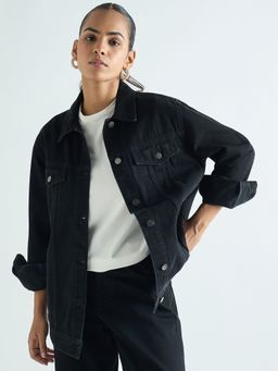 Femmella - Women Denim Black Jacket