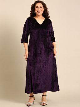 THE PINK MOON - Purple Velvet Maxi Dress