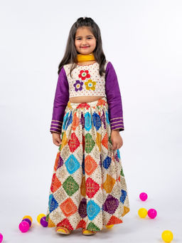 JILMIL - Girls Embroidered Blouse and Lehenga with Dupatta (Set of 3)