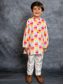 JILMIL - Multi-Color Cotton Printed Kurta With Pyjama