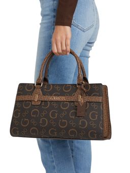 Guess - Eldoria Women Zip Satchel Bag Brown