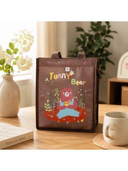 NFI Essentials - Polyester Insulated Lunch Bag For Kids, School, Picnic, Outdoor Tiffin Brown
