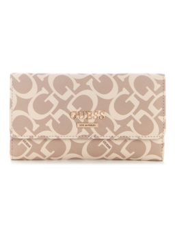 Guess - Tyra Women Snap Button Trifold Wallet Beige