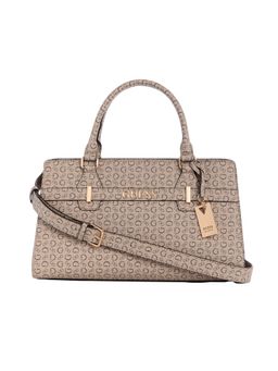 Guess - Eldoria Women Zip Satchel Bag Beige