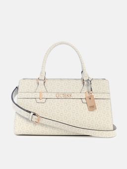 Guess - Eldoria Women Zip Satchel Bag Off White