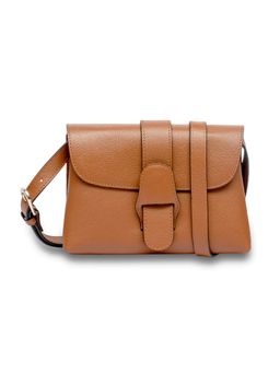 Mai Soli - Claire Leather Mini Envelope Clutch - Tan