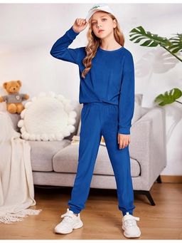 Fnocks - Girls Winter Blue Full Sleeve Hoodie And Joggers