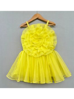 LABEL NEETI - Organza Big Flower Green Dress