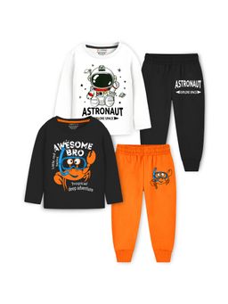 Trampoline - Boys Space Theme Printed Night Multicolor T-Shirt With Pyjama (Pack of 2)