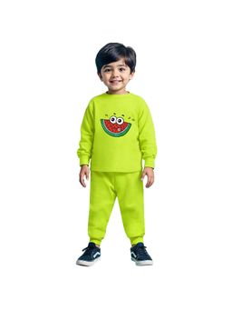 Trampoline - Boys Terry Loop Patch-Work Watermelon Printed Night T-Shirt With Pyjama
