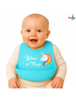 Chinmay Kids - Unisex Silicone Baby Bib for Feeding & Weaning-Blue-12-18 Months