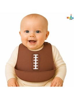 Chinmay Kids - Unisex Silicone Baby Bib for Feeding & Weaning-Brown-12-18 Months