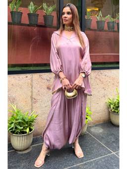 Ishnya - Purple Mizaaj-Lilac Tunic Style Co-Ord Set