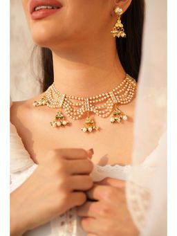 BINNI - Pearl Beaded Earrings and Necklace Set