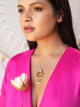 BINNI - Gold and White Studded Necklace