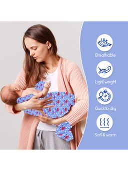 Mee Mee - Blue Soft and Comfortable Infant Wrap Cotton Baby Blanket