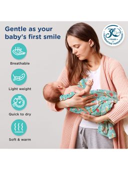 Mee Mee - Green Soft and Comfortable Infant Wrap Cotton Baby Blanket