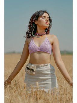FREAKINS - Marshmallow Pink Crochet Top