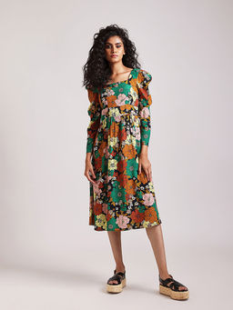 Cover Story - Multi-Color Blooming Garden Summer Dress