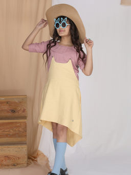 Mulyo Kids - Girls Yellow Bugloss Knee Length Dress