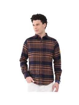 Monte Carlo - Men's Collar Brown Full Sleeve Shirt