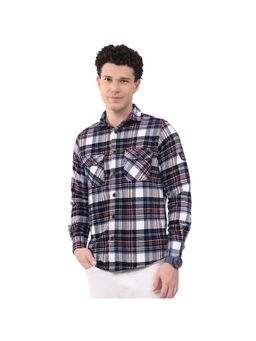 Monte Carlo - Men's Collar Navy Blue Full Sleeve Shirt