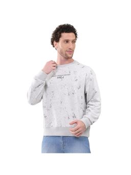 Monte Carlo - Grey Cotton Blend Printed Full Sleeves T-Shirt
