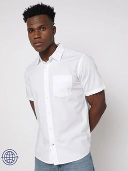 GAP - Men's Spread Collar White Casual Shirt