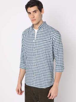 GAP - Men's Button-Down Checkered Casual Shirt
