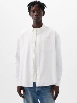 GAP - White Men's Button-Down Collar Casual Shirt