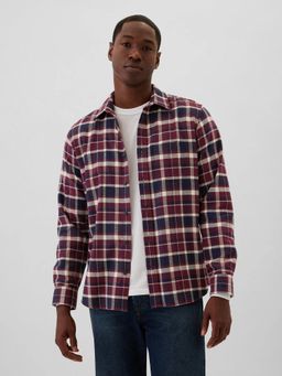 GAP - Men's Multicolour Regular Fit Plaid Flannel Shirt