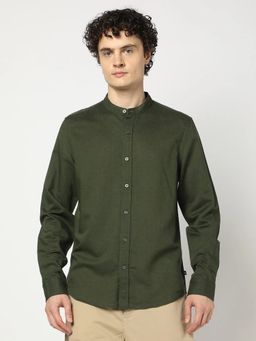 GAP - Men's Olive Green Solid Casual Shirt