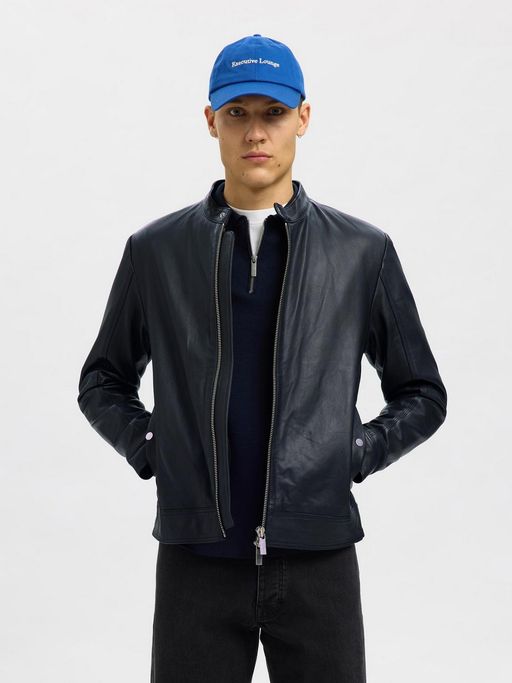 Selected Classic Blue Premium Leather Jacket