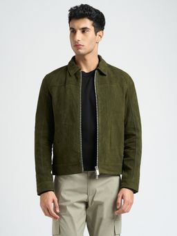 SELECTED HOMME - Men's Green Zip-Through Jacket