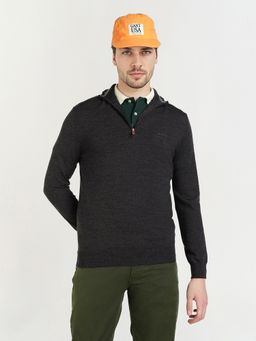 GANT - Men's Dark Grey Wool Textured Sweater