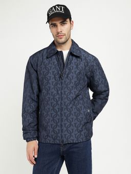 GANT - Men's Navy Blue Monogram Padded Bomber Jacket