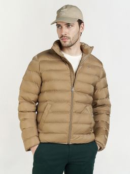 GANT - Men's Khaki Quilted High Neck Puffer Jacket