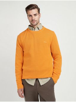 GANT - Men's Mustard Pure Cotton Textured Sweater
