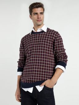 GANT - Men's Dark Blue Checked Sweater