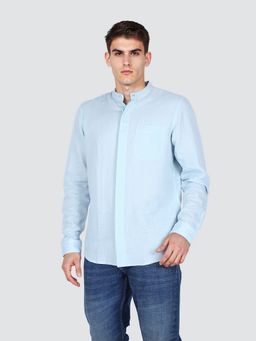Lee - Men's Solid Regular Fit Blue Shirt