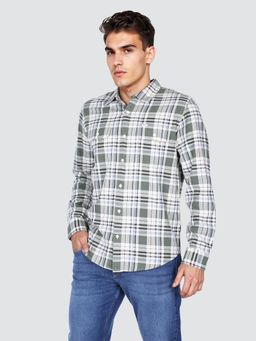 Lee - Men's Checked Green Regular Fit Shirt