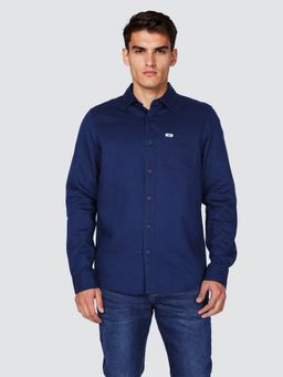 Lee - Men's Solid Blue Regular Fit Shirt
