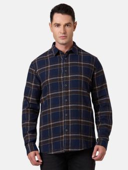 Pepe Jeans - Blue Checkered Men's Long Sleeve Casual Shirt