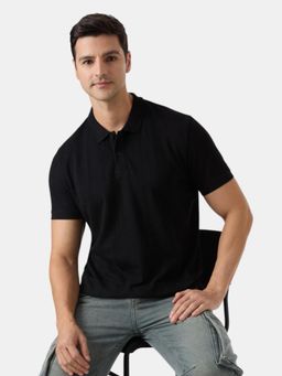 Pepe Jeans - Black Pure Cotton Collar Neck Men's Polo T-Shirt