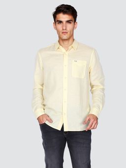 Wrangler - Men's Solid Yellow Regular Fit Shirt