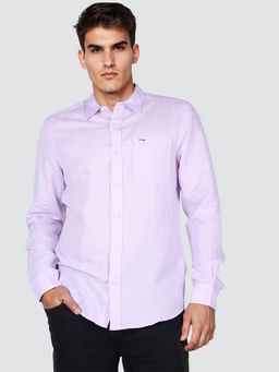 Wrangler - Men's Solid Purple Regular Fit Shirt
